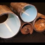 Before and after small diameter epoxy pipe lining